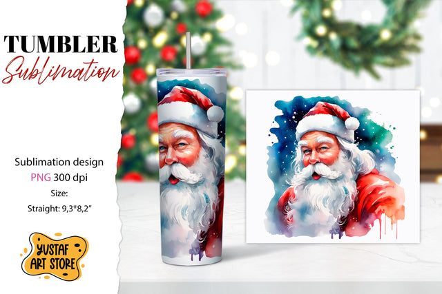 Christmas tumbler sublimation. Santa tumbler Sublimation Yustaf Art Store 