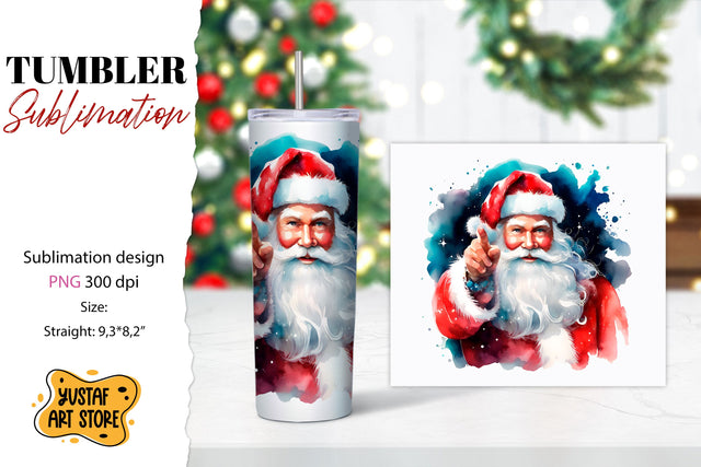 Christmas tumbler sublimation. Santa tumbler Sublimation Yustaf Art Store 