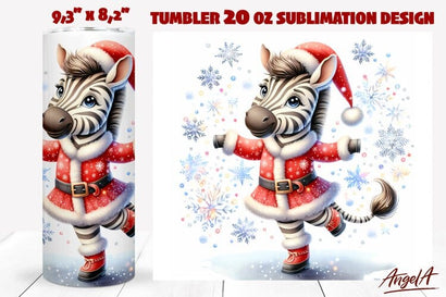 Christmas tumbler, Sublimation tumbler zebra illustration Sublimation Angelina Semenova 