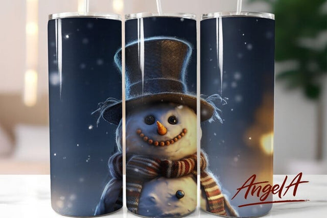 Christmas tumbler sublimation wrap / retro snowman tumbler Sublimation Angelina Semenova 