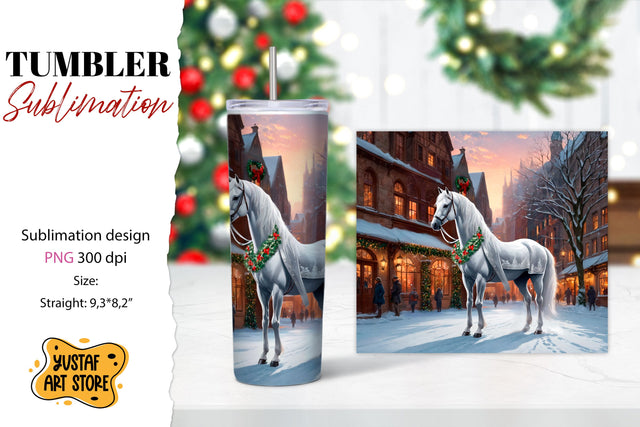 Christmas tumbler sublimation.Horse tumbler Sublimation Yustaf Art Store 
