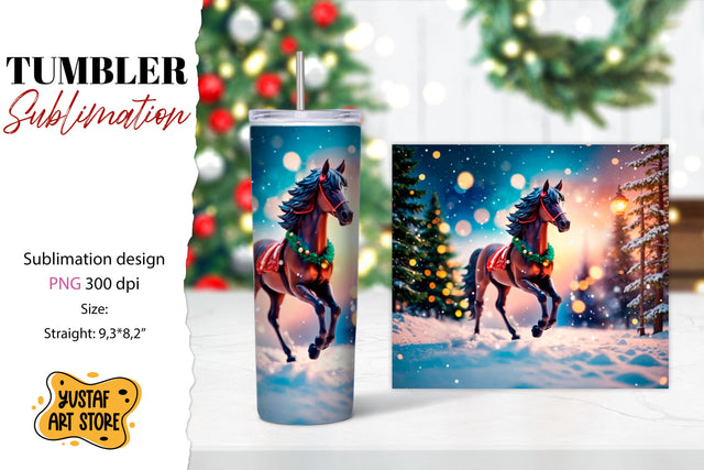 Christmas tumbler sublimation.Horse tumbler Sublimation Yustaf Art Store 