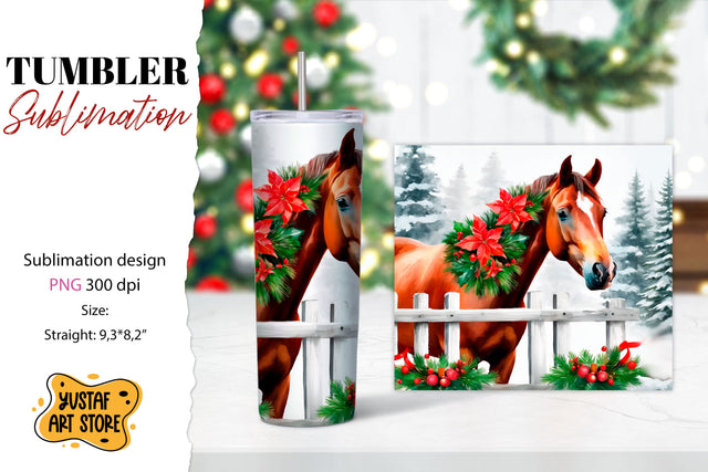 Christmas tumbler sublimation.Horse tumbler Sublimation Yustaf Art Store 