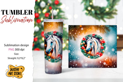 Christmas tumbler sublimation.Horse tumbler Sublimation Yustaf Art Store 