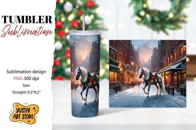 Christmas tumbler sublimation.Horse tumbler Sublimation Yustaf Art Store 