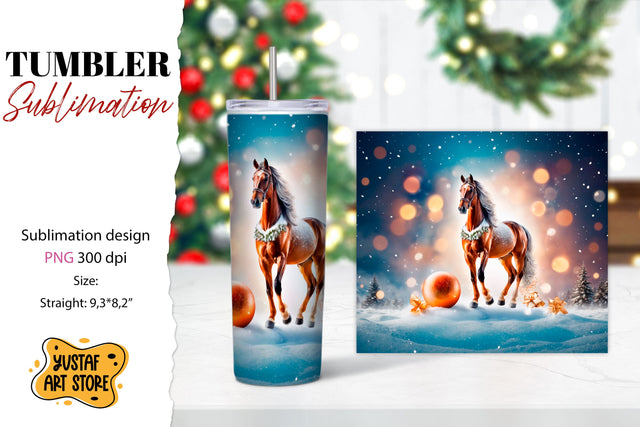 Christmas tumbler sublimation.Horse tumbler Sublimation Yustaf Art Store 