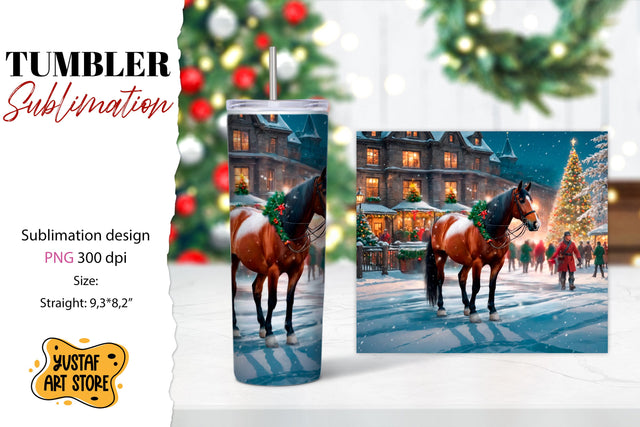 Christmas tumbler sublimation.Horse tumbler Sublimation Yustaf Art Store 