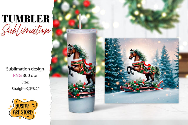 Christmas tumbler sublimation.Horse tumbler Sublimation Yustaf Art Store 