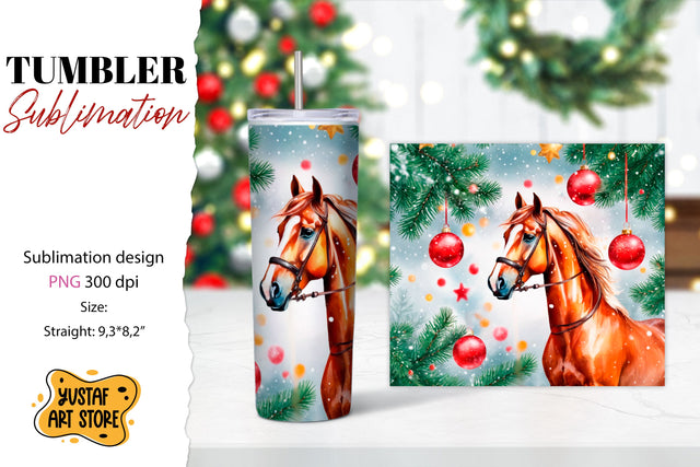 Christmas tumbler sublimation.Horse tumbler Sublimation Yustaf Art Store 