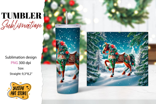 Christmas tumbler sublimation.Horse tumbler Sublimation Yustaf Art Store 