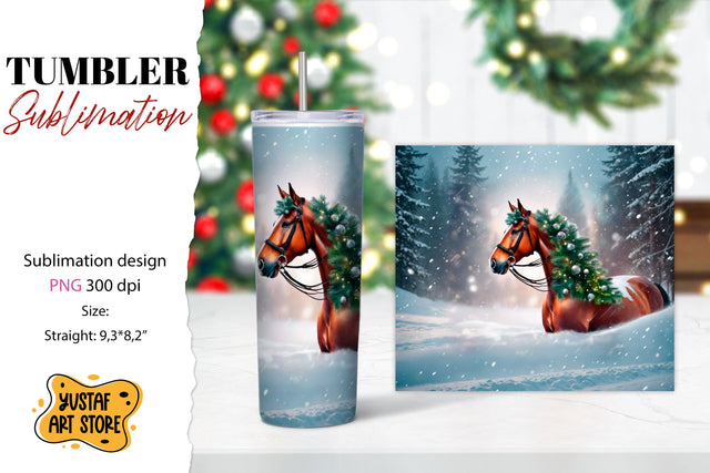 Christmas tumbler sublimation.Horse tumbler Sublimation Yustaf Art Store 