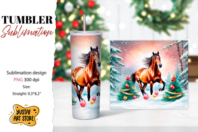 Christmas tumbler sublimation.Horse tumbler Sublimation Yustaf Art Store 
