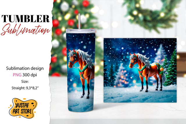 Christmas tumbler sublimation.Horse tumbler Sublimation Yustaf Art Store 