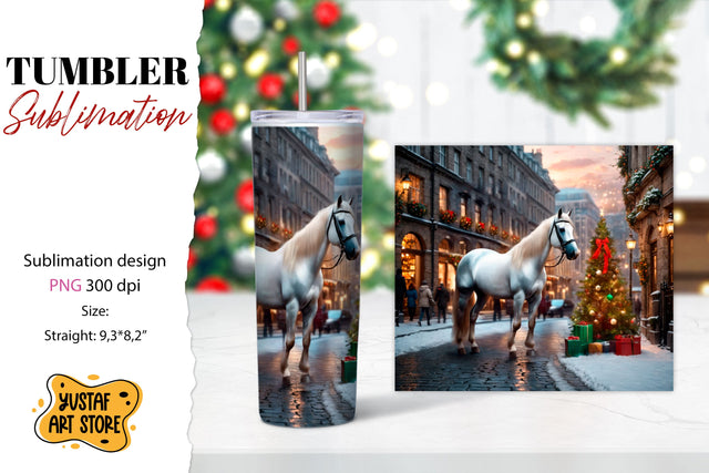 Christmas tumbler sublimation.Horse tumbler Sublimation Yustaf Art Store 