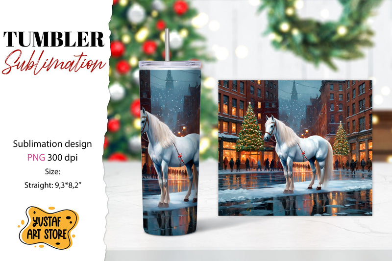 Christmas tumbler sublimation.Horse tumbler Sublimation Yustaf Art Store 