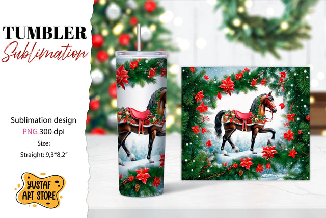 Christmas tumbler sublimation.Horse tumbler Sublimation Yustaf Art Store 