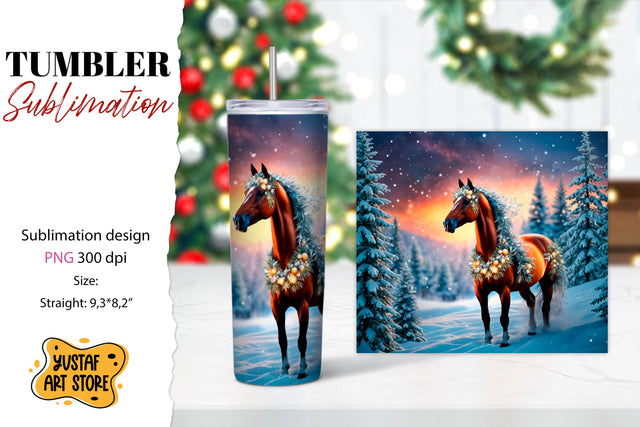 Christmas tumbler sublimation.Horse tumbler Sublimation Yustaf Art Store 