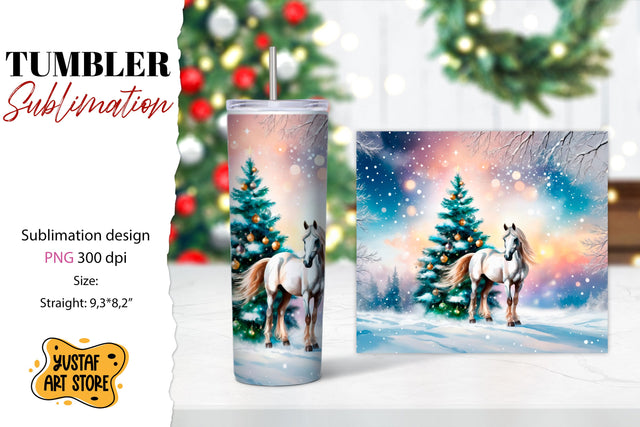 Christmas tumbler sublimation.Horse tumbler Sublimation Yustaf Art Store 
