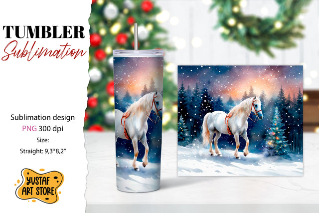 Christmas tumbler sublimation.Horse tumbler Sublimation Yustaf Art Store 