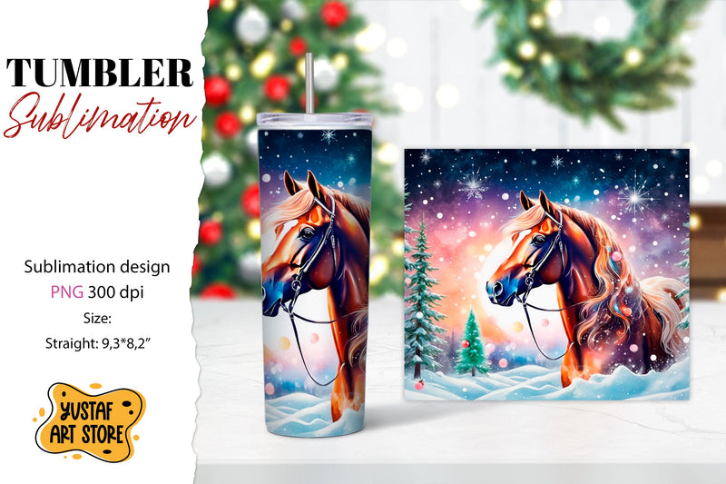 Christmas tumbler sublimation.Horse tumbler Sublimation Yustaf Art Store 