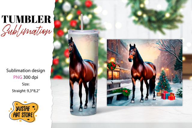 Christmas tumbler sublimation.Horse tumbler Sublimation Yustaf Art Store 