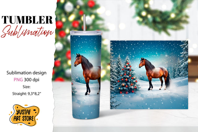 Christmas tumbler sublimation.Horse tumbler Sublimation Yustaf Art Store 