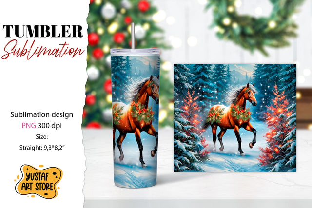 Christmas tumbler sublimation.Horse tumbler Sublimation Yustaf Art Store 