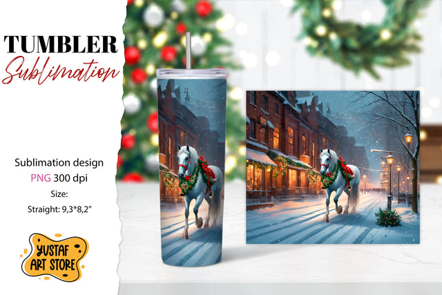Christmas tumbler sublimation.Horse tumbler Sublimation Yustaf Art Store 