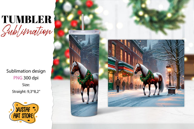 Christmas tumbler sublimation.Horse tumbler Sublimation Yustaf Art Store 
