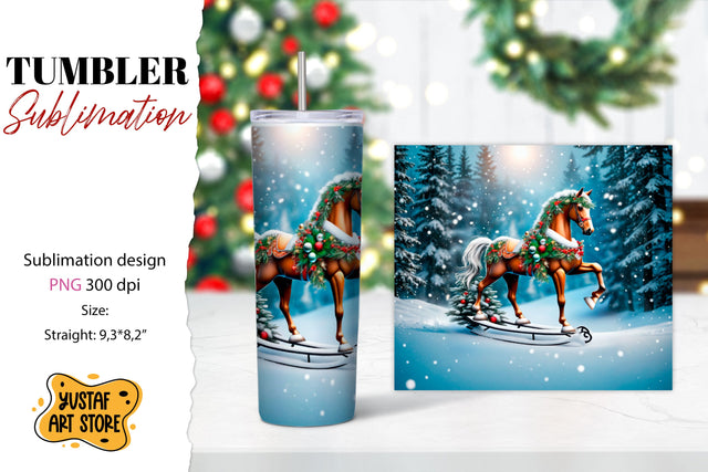 Christmas tumbler sublimation.Horse tumbler Sublimation Yustaf Art Store 