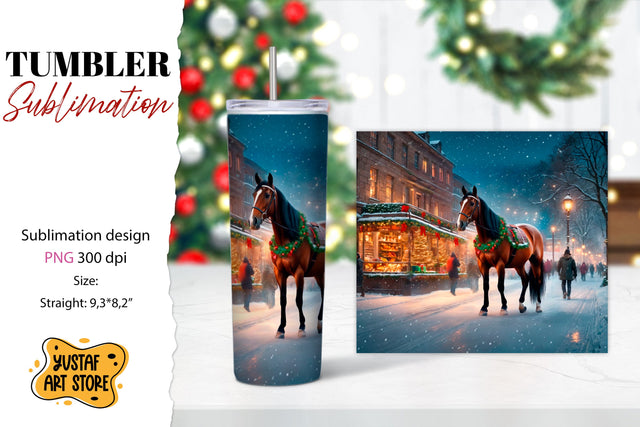 Christmas tumbler sublimation.Horse tumbler Sublimation Yustaf Art Store 
