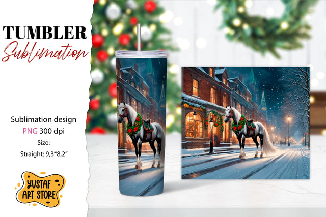 Christmas tumbler sublimation.Horse tumbler Sublimation Yustaf Art Store 