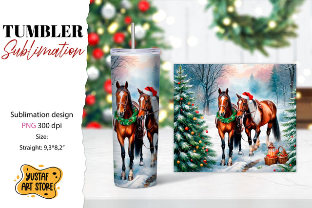 Christmas tumbler sublimation.Horse tumbler Sublimation Yustaf Art Store 