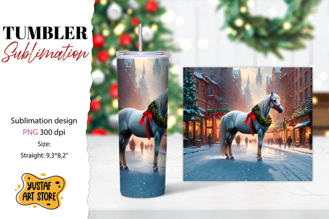 Christmas tumbler sublimation.Horse tumbler Sublimation Yustaf Art Store 