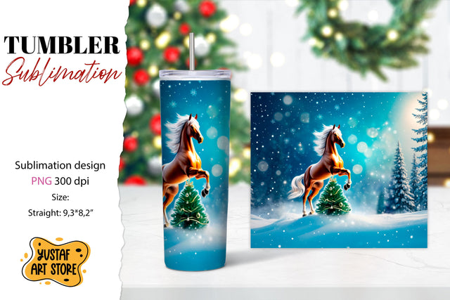 Christmas tumbler sublimation.Horse tumbler Sublimation Yustaf Art Store 