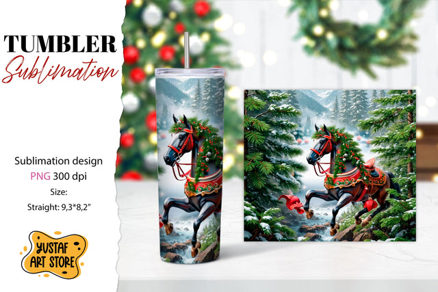 Christmas tumbler sublimation.Horse tumbler Sublimation Yustaf Art Store 