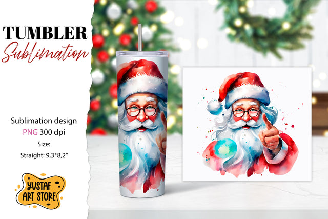 Christmas tumbler sublimation.Santa Claus tumbler Sublimation Yustaf Art Store 