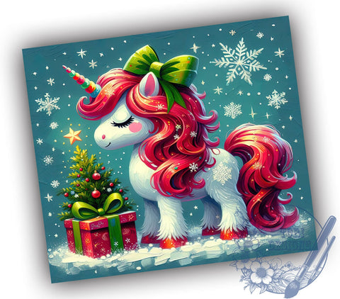 Christmas Tumbler, Unicorn Sublimation, Holiday Drinkware, Cute Unicorn Design, Festive Gift, Winter Decor, Personalized Tumbler, Magical Christmas Sublimation ToriDesigns 