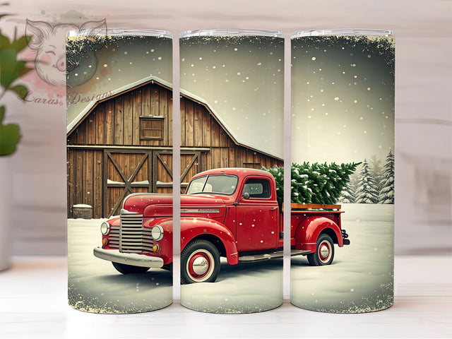Christmas Tumbler, Vintage Truck Design, Holiday Sublimation, 20oz Tumbler Wrap, Merry Christmas Gift, Farmhouse Christmas, Digital Download, Festive Decor Sublimation Lara' s Designs 