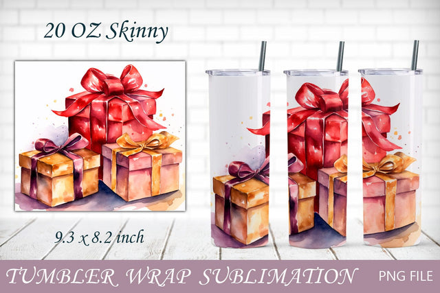 Christmas tumbler wrap 20 oz, Holiday tumbler sublimation design Sublimation AnastasiyaArtDesign 
