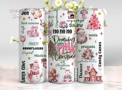 Christmas Tumbler Wrap 20 oz Skinny Tumbler Sublimation Design Digital Download PNG Instant DIGITAL Retro Holiday Pink Christmas Tumbler Sublimation WillowSageDesign 