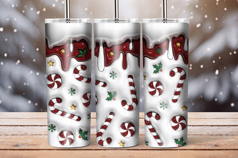 Christmas Tumbler Wrap | 3D Inflated Sublimation PNG Sublimation B Renee Design 