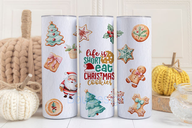 Christmas Tumbler Wrap, Christmas Cookies Tumbler Sublimation Design, Christmas Quote Tumbler Wrap for 20oz Skinny Tumblers Sublimation BouDesign 