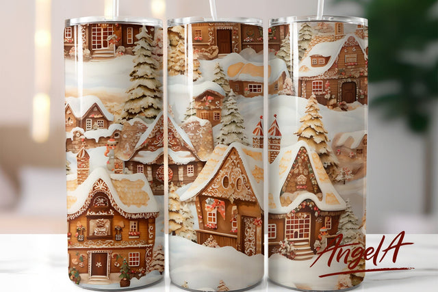 Christmas tumbler wrap / Christmas gingerbread tumbler Sublimation Angelina Semenova 