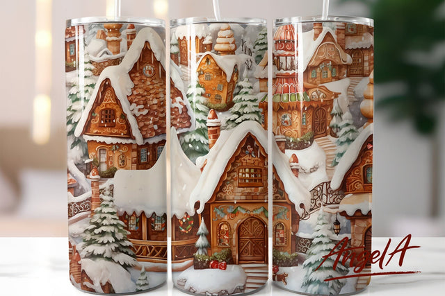Christmas tumbler wrap / Christmas gingerbread tumbler Sublimation Angelina Semenova 