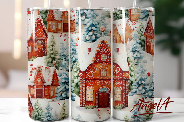 Christmas tumbler wrap / Christmas gingerbread tumbler Sublimation Angelina Semenova 