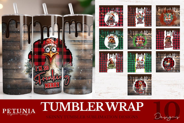 Christmas Tumbler Wrap | Christmas Sublimation Bundle Sublimation Petunia Digital Design 