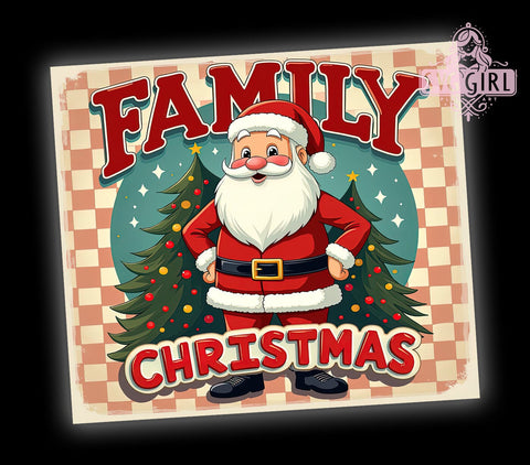 Christmas Tumbler Wrap, Family Santa Design, Retro Christmas Tumbler, 20 oz Sublimation, Holiday Decor, PNG File for Tumbler, Santa Claus Tumbler, Christmas Gift Ideas Sublimation SvggirlplusArt 