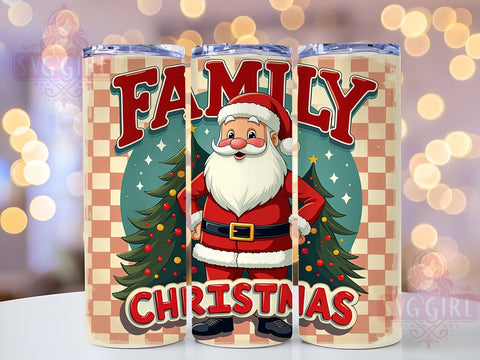 Christmas Tumbler Wrap, Family Santa Design, Retro Christmas Tumbler, 20 oz Sublimation, Holiday Decor, PNG File for Tumbler, Santa Claus Tumbler, Christmas Gift Ideas Sublimation SvggirlplusArt 