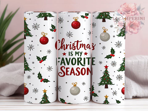 Christmas Tumbler Wrap, Favorite Season Tumbler, Seamless Sublimation Design, 20oz Tumbler, Holiday Wrap, Digital Tumbler Design, Christmas Sublimation Sublimation Li Zamperini 